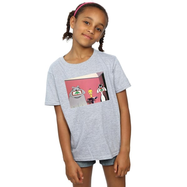 Looney Tunes flickor jul vykort bomull T-shirt 12-13 år Sports Grey 12-13 Years