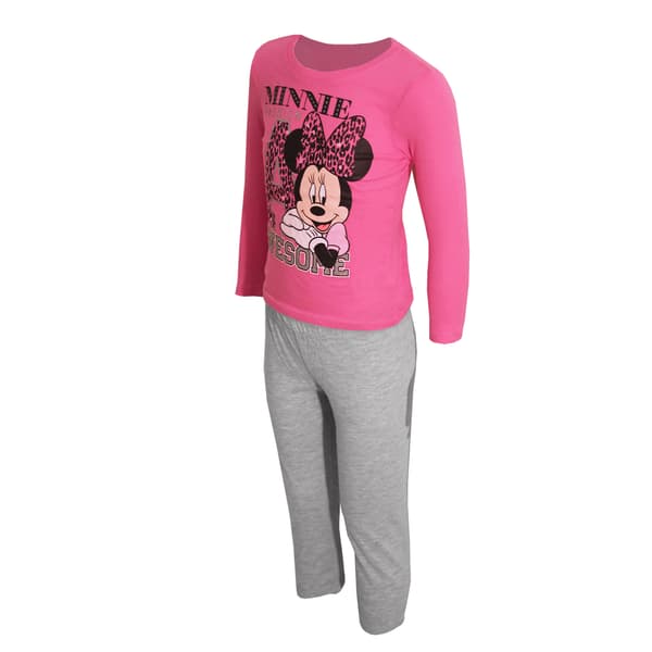 Disney Barn/Barnkläder Minnie Mouse Lång Pyjamas Set 8 År Rosa Pink/Grey 8 Years