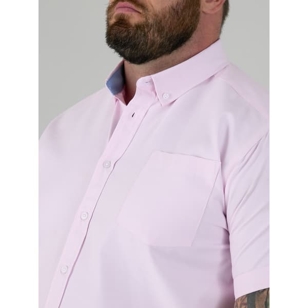 Duke Herr James D555 Hög Kortärmad Skjorta L Rosa Pink L