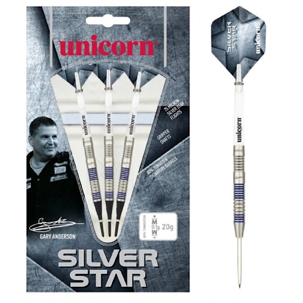 Unicorn Gary Anderson Silver Star Tungsten Dartset (3-pack) Silver/Grey 21g