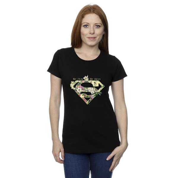 DC Comics Dam/Kvinnor Superman Min Mamma Min Hjälte Bomull T-shirt Black L