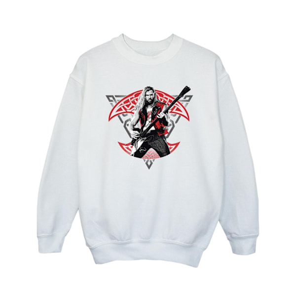 Marvel Girls Thor Love And Thunder Solo Guitar Sweatshirt 3-4 år White 3-4 Years