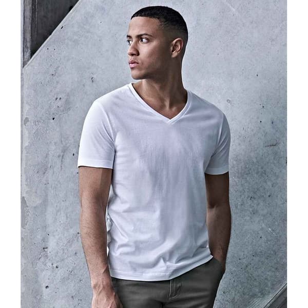 Tee Jays Herr Sof V-halsad T-shirt S Vit White S