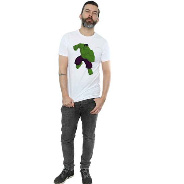 Hulk herr enkel bomull T-shirt M vit White M