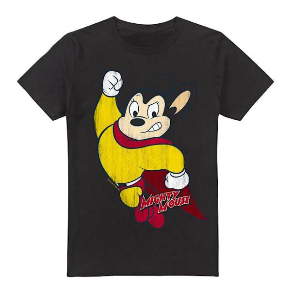 Mighty Mouse Herr Klassisk Hjälte T-Shirt XL Svart Black XL