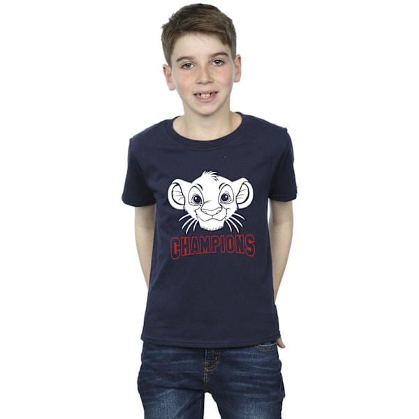 Disney Boys The Lion King Simba Face Champion T-Shirt 12-13 År Navy Blue 12-13 Years