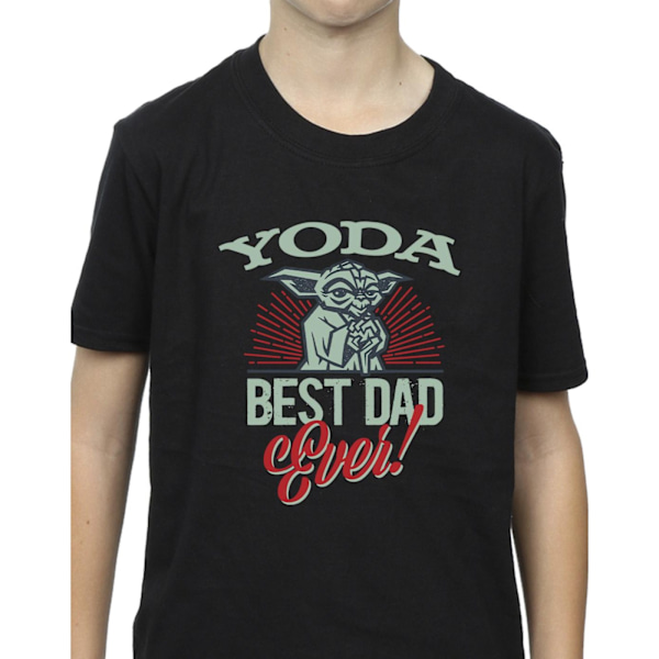 Star Wars Boys Mandalorian Yoda Dad T-shirt 7-8 år Svart Black 7-8 Years