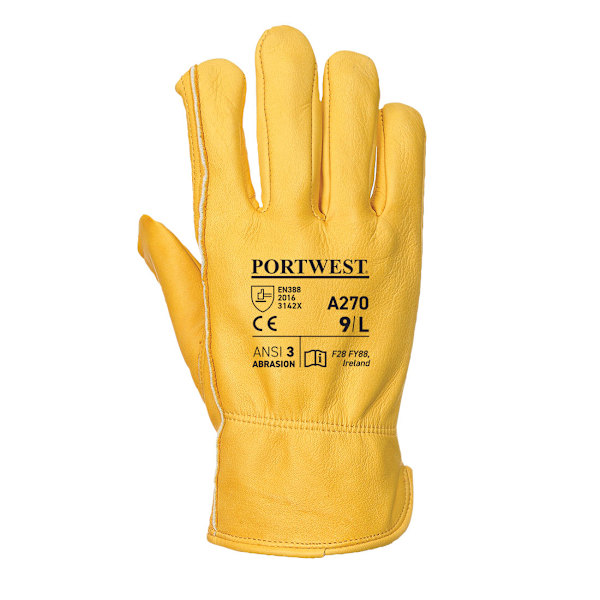 Portwest A270 Klassiska läderhandskar för förare XL Tan Tan XL