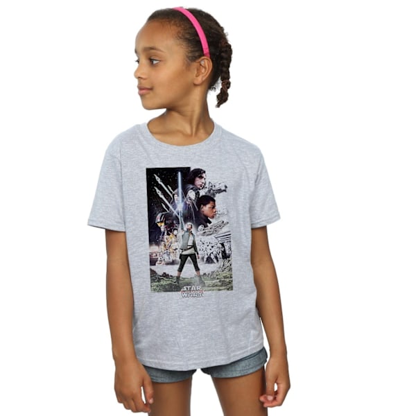 Star Wars Girls The Last Jedi Character Poster Bomull T-shirt 1 Sports Grey 12-13 Years