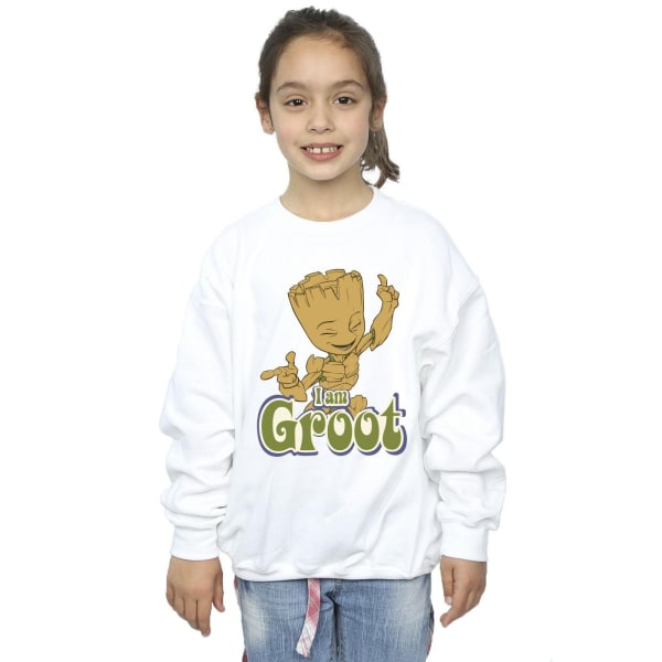 Guardians Of The Galaxy Girls Groot Dancing Sweatshirt 3-4 år White 3-4 Years