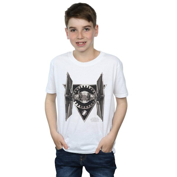 Star Wars Boys The Last Jedi TIE Fighter T-shirt 5-6 år Vit White 5-6 Years