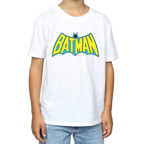 Batman Boys Retro Logo Bomull T-shirt 5-6 år Vit White 5-6 Years