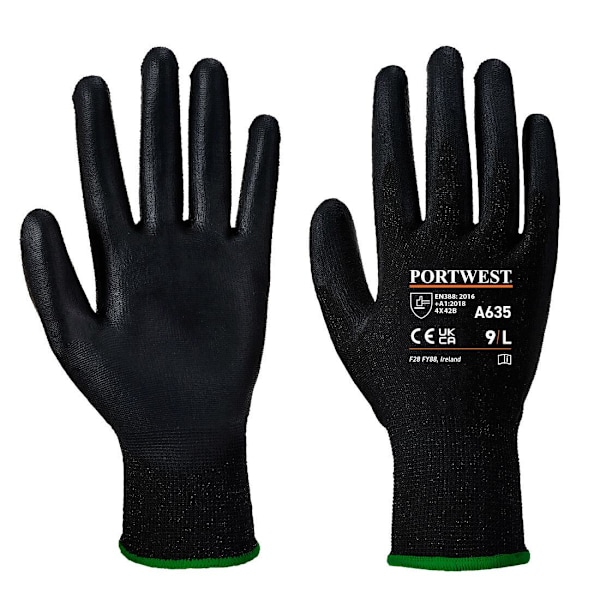 Portwest Unisex Adult A635 Economy Cut Resistant Gloves M Black Black M