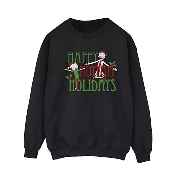 Rick And Morty Dam/Damer Happy Human Holidays Sweatshirt M Black M