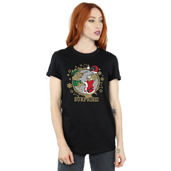 Tom And Jerry Dam/Damer Julöverraskning Bomull Pojkvän Black XL