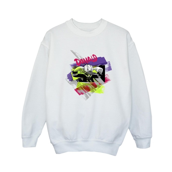 Disney Boys Donald Duck Ear Plug Bright Sweatshirt 7-8 år Vit White 7-8 Years