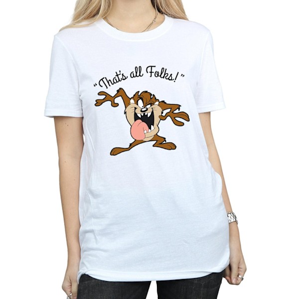 Looney Tunes Dam/Damer That´s All Folks Taz Bomull Pojkvän White M