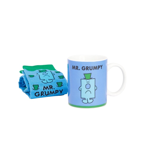 Mr Men Herr My Dad Is Mr Grumpy Mugg och Strumpset One Size Blå Blue One Size
