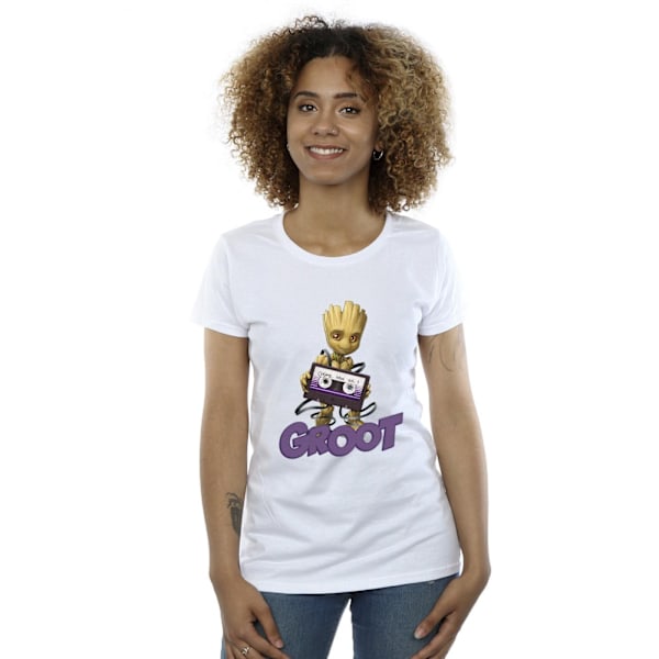 Guardians Of The Galaxy Dam/Kvinnor Groot Kassett Bomull T-Shirt White S