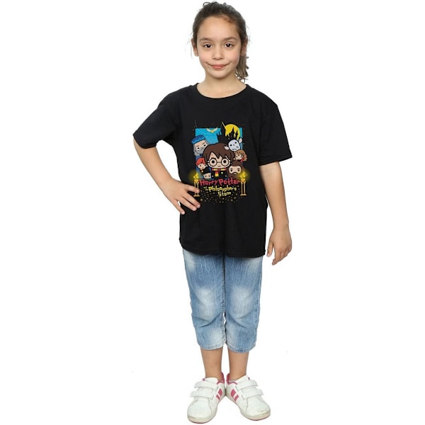 Harry Potter och de vises sten flickor Chibi bomull T-S Black 9-11 Years