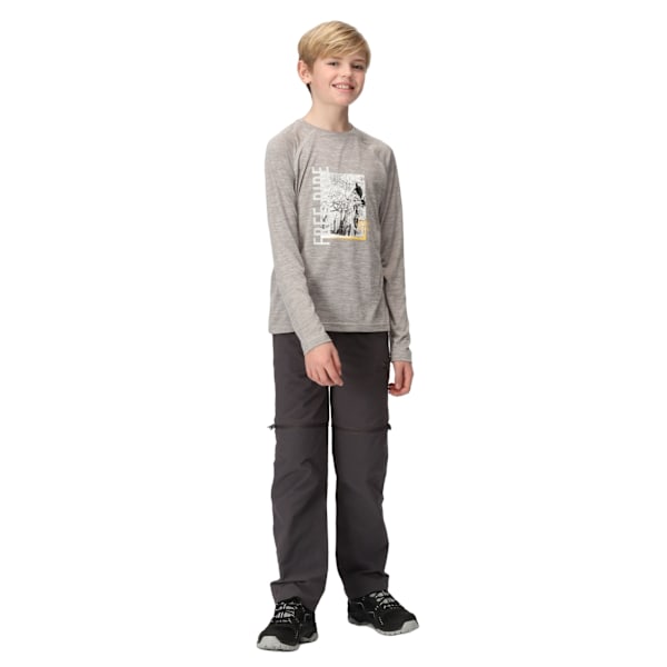 Regatta Barn/Barn Burnlee Cykling Marl Långärmad T-shirt Silver Grey 11-12 Years