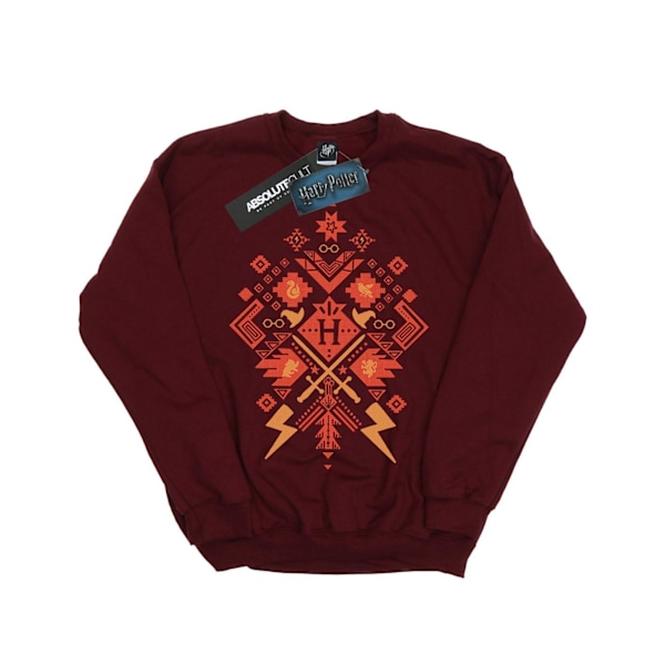 Harry Potter Pojkar Jul Fair Isle Sweatshirt 12-13 År Bu Burgundy 12-13 Years