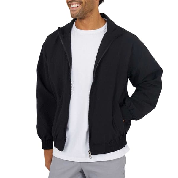 Brave Soul Herr Seersucker Oversized Coach Jacka L Svart Black L