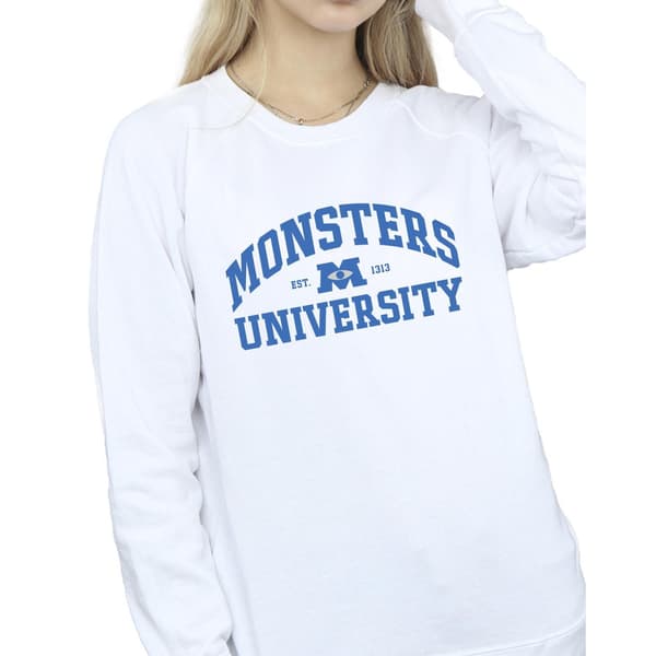 Disney Dam/Kvinnor Monsters University Logotyp Sweatshirt M Vit White M