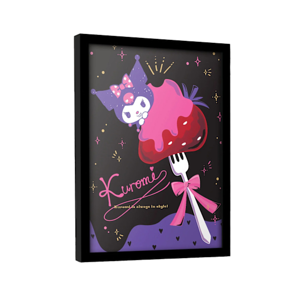 Kuromi Always In Style Inramad Poster 35cm x 45cm x 1.7cm Svart/ Black/Pink/Purple 35cm x 45cm x 1.7cm