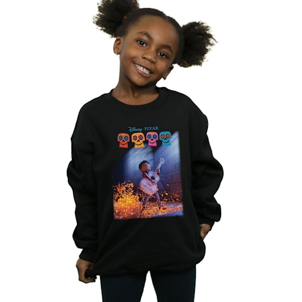 Disney Flickor Coco Miguel Spelar Gitarr Sweatshirt 3-4 År Svart Black 3-4 Years