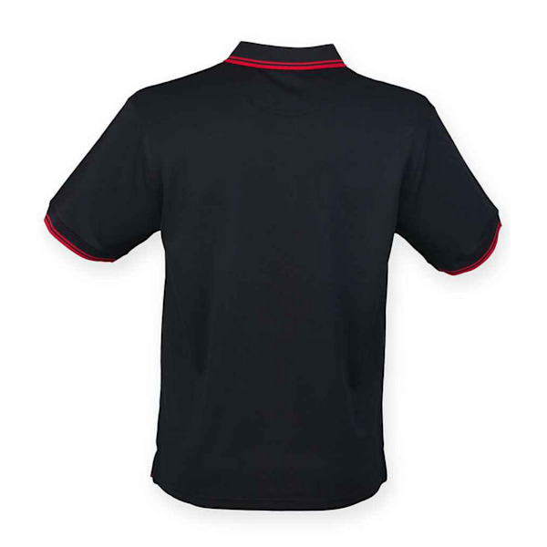 Henbury CoolPlus Tipped Poloskjorta XXL Svart/Röd Black/Red XXL