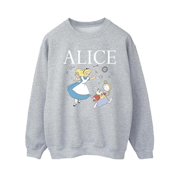Disney Dam/Damer Alice I Spegellandet Följ Kaninen Tröja Sports Grey XXL