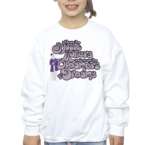 Willy Wonka Girls Dreamers Text Sweatshirt 12-13 år Vit White 12-13 Years