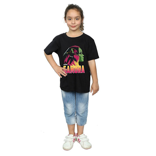 Avengers Infinity War Girls Gamora Bomull T-shirt 12-13 År B Black 12-13 Years