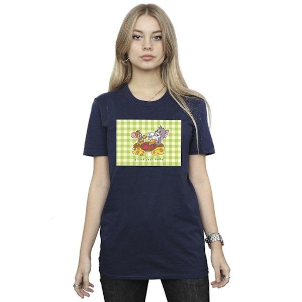 Tom And Jerry Dam/Damer Frukostknoppar Bomull Boyfriend T-Shirt XL Marinblå Navy Blue XL