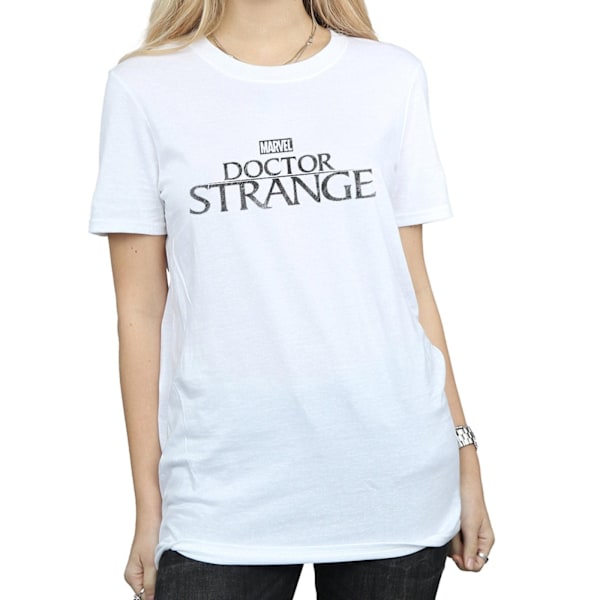 Marvel Dam/Damer Doctor Strange Logo Bomull Boyfriend T-shirt White XXL