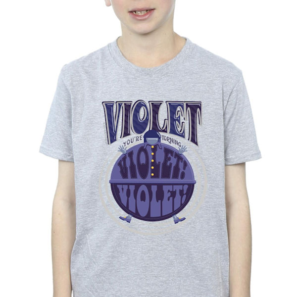 Willy Wonka Boys Violet Turning Violet T-Shirt 12-13 år Spor Sports Grey 12-13 Years