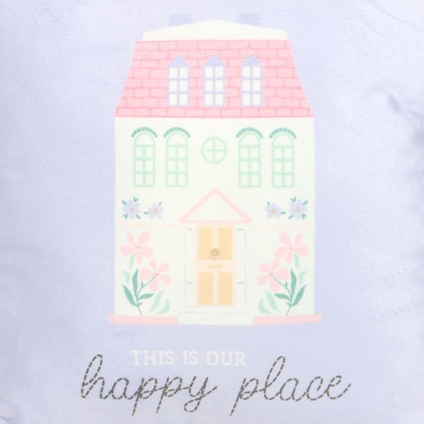 Something Different This Is Our Happy Place Fyrkantig Fylld Kudde Pastel Blue/Pink One Size