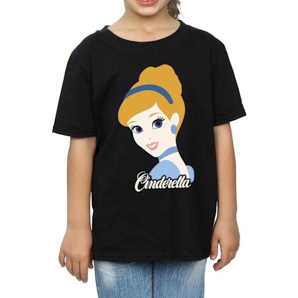 Cinderella Girls Silhouette Bomull T-shirt 7-8 år Svart Black 7-8 Years