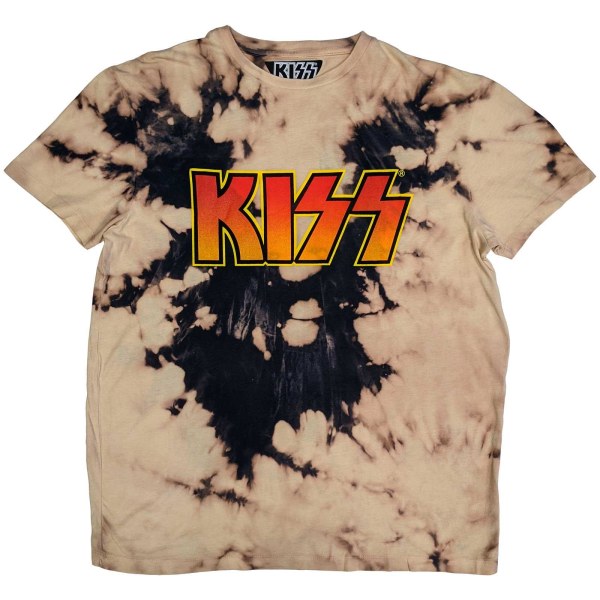 Kiss Unisex Adult Tie Dye Logo T-shirt S Solbränd/svart Tan/Black S