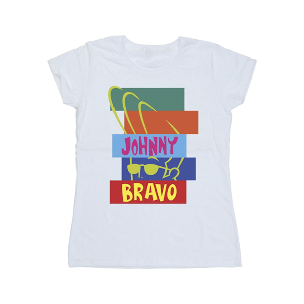 Johnny Bravo Dam/Kvinnor Rektangel Pop Art Bomull T-shirt M W White M