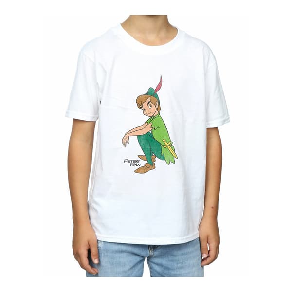 Peter Pan Klassisk T-shirt i bomull för pojkar 5-6 år Vit White 5-6 Years