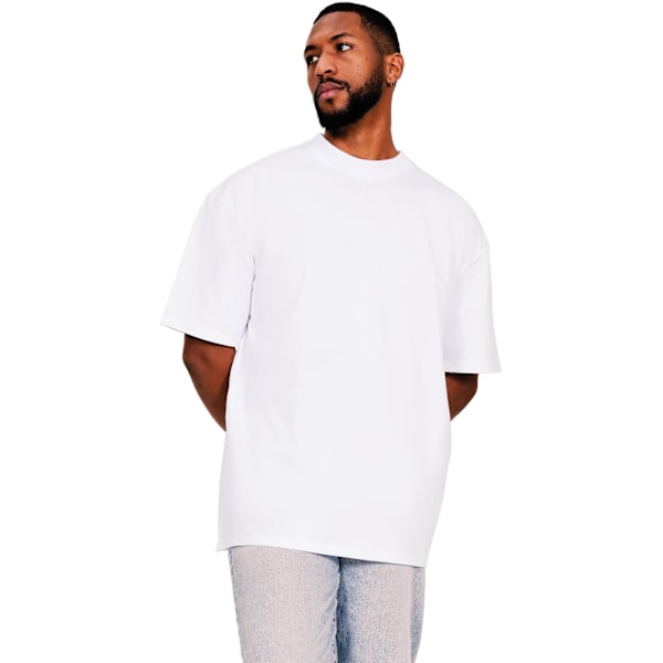 Casual Classics Herr Ringspun Bomull Förlängd Halsringning Lång Oversize T-Shirt M Vit White M