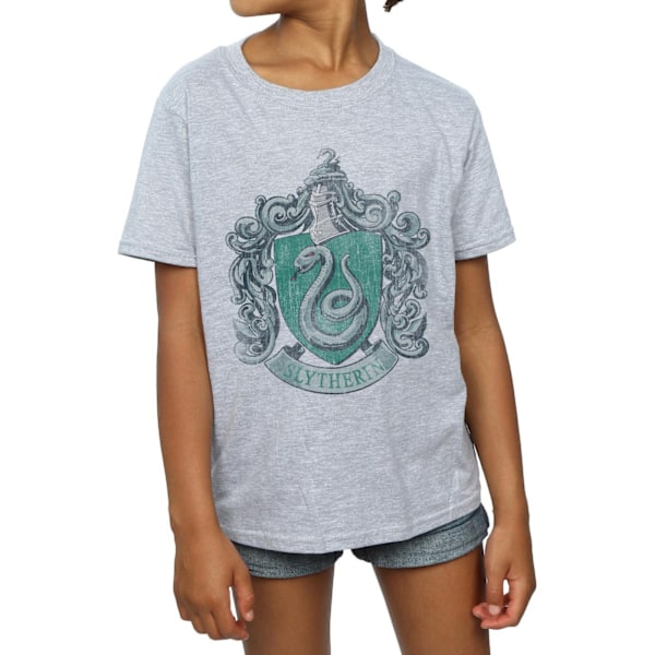 Harry Potter T-shirt i bomull för flickor, Slytherin, 9-11 år, sportgrå Sports Grey 9-11 Years