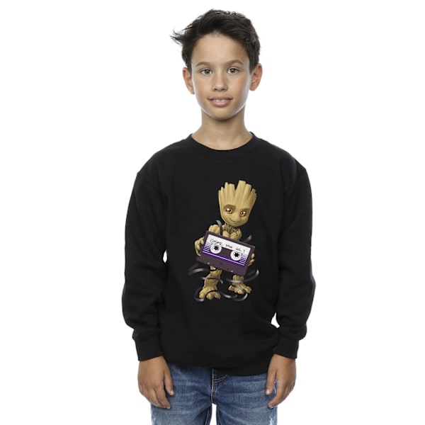 Marvel Boys Guardians Of The Galaxy Groot Cosmic Tape Sweatshirt Black 7-8 Years