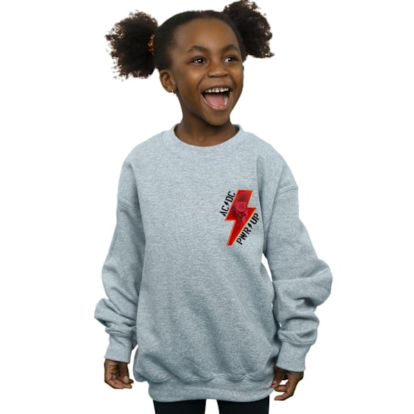 AC/DC Girls PWR UP Bolt Sweatshirt 12-13 år Sports Grey Sports Grey 12-13 Years