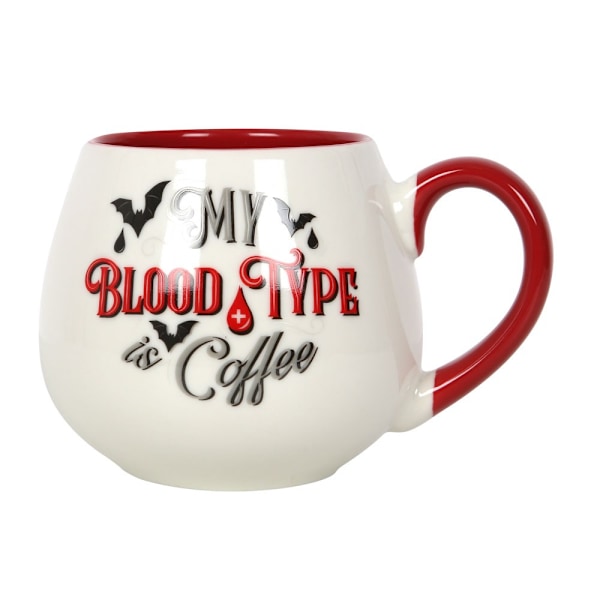 Något Annorlunda Min Blodtyp Är Kaffe Rundad Mugg En Storlek White/Red One Size