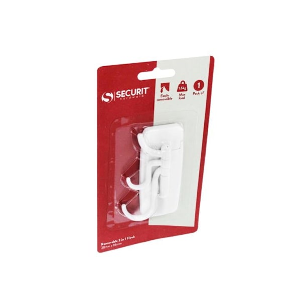 Securit 3 i 1 Självhäftande Krok One Size Vit White One Size