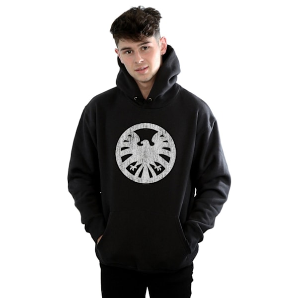 Marvel Mens Agents Of SHIELD Distressed Logo Hoodie 5XL Svart Black 5XL