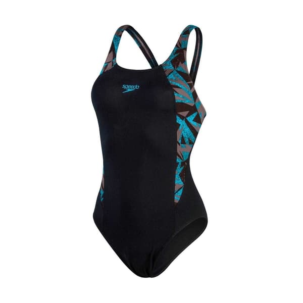 Speedo Dam Hyperboom Splice Digital Print Baddräkt S Black/Blue 6 UK